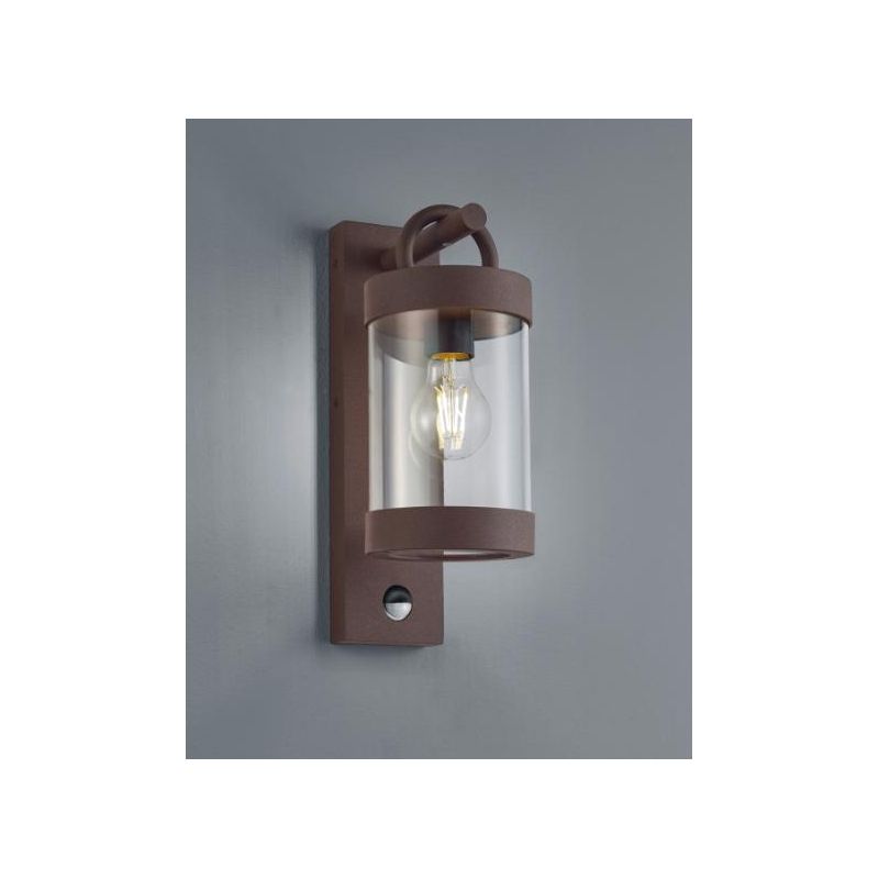SAMBESI APPLIQUE CON SENSORE DI MOVIMENTO DA ESTERNO IP44 ANTRACITE RUGGINE O BIANCO A LANTERNA TRIO LIGHTING - Cristalensi Shop