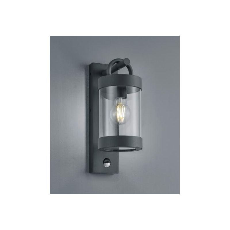 SAMBESI APPLIQUE CON SENSORE DI MOVIMENTO DA ESTERNO IP44 ANTRACITE RUGGINE O BIANCO A LANTERNA TRIO LIGHTING - Cristalensi Shop