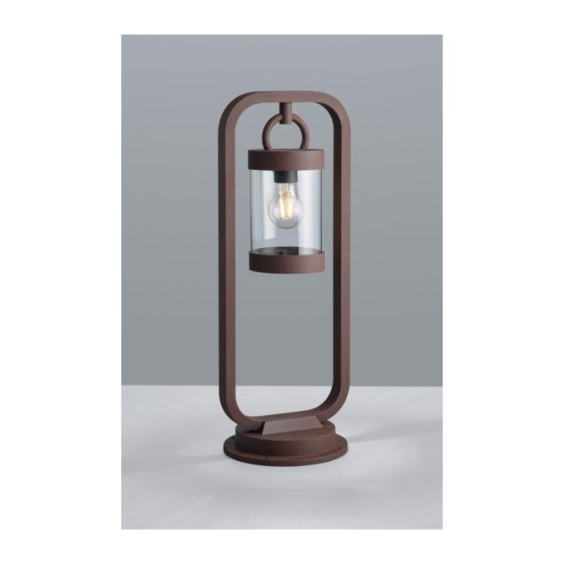 SAMBESI LAMPIONCINO DA ESTERNO H60 CLASSICO A LANTERNA IP44 SENSORE CREPUSCOLARE ANTRACITE O RUGGINE TRIO LIGHTING - Cristalensi
