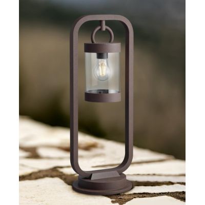 SAMBESI LAMPIONCINO DA ESTERNO H60 CLASSICO A LANTERNA IP44 SENSORE CREPUSCOLARE ANTRACITE O RUGGINE TRIO LIGHTING - Cristalensi
