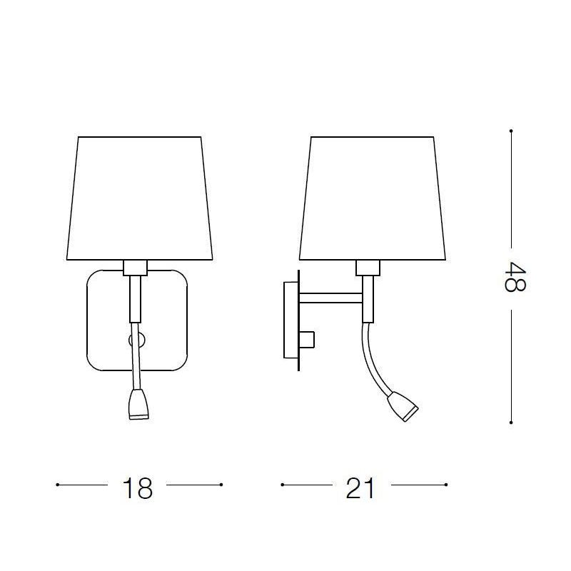 APPLIQUE CON PARALUME PER CAMERA DA LETTO CON FLESSIBILE LUCE LED CRISTALENSI - Cristalensi Shop Online