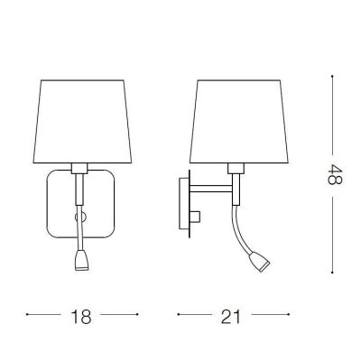 APPLIQUE CON PARALUME PER CAMERA DA LETTO CON FLESSIBILE LUCE LED CRISTALENSI - Cristalensi Shop Online
