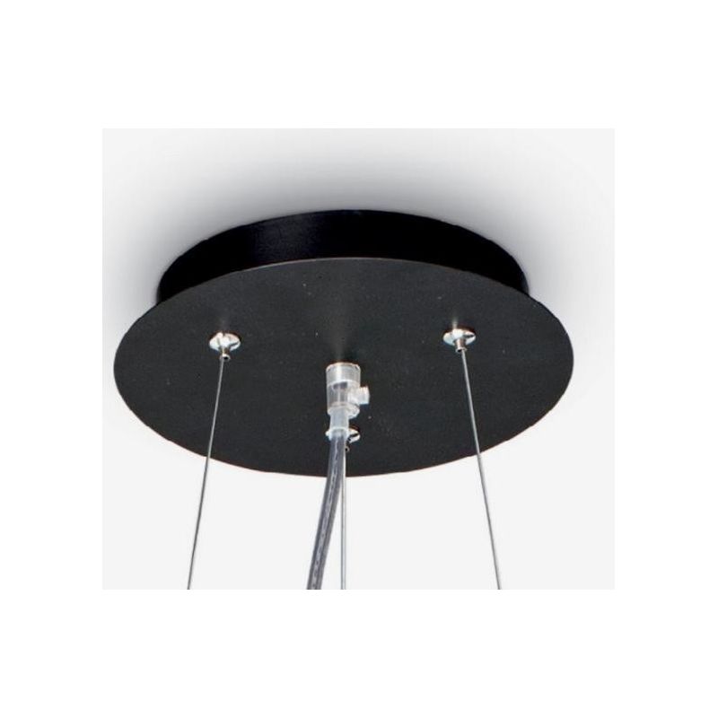 NORDIK LAMPADARIO A SOSPENSIONE IN TESSUTO DI COLORE NERO DIAMETRO 50 OPPURE DIAMETRO CM 60 CRISTALENSI - Cristalensi Shop Onlin