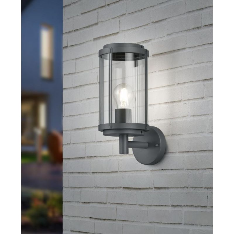 TANARO APPLIQUE DA ESTERNO H32 STILE CLASSICO IP44 ANTRACITE O RUGGINE LUCE DIFFUSA TRIO LIGHTING - Cristalensi Shop Online