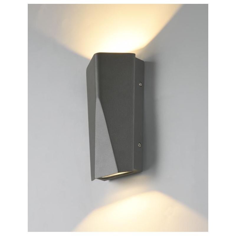 TAY APPLIQUE MODERNA ANTRACITE DA ESTERNI IP65 A LED 4W LUCE 3000K BIEMISSIONE DI LUCE TRIO LIGHTING - Cristalensi Shop Online