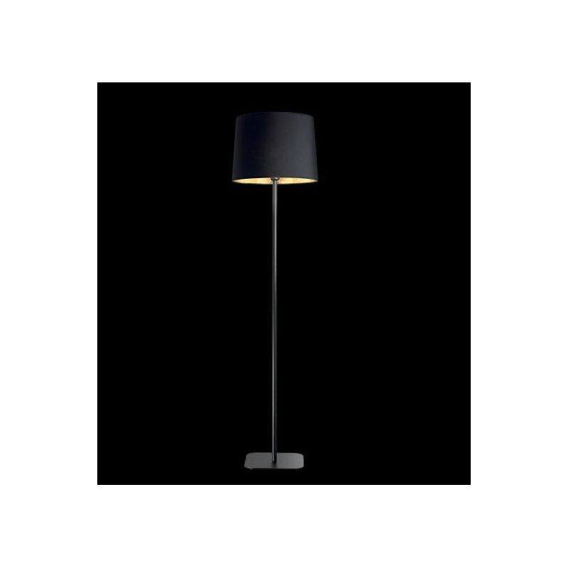 LAMPADA DA TERRA PIANTANA DI COLORE NERO OPACO CON PARALUME NERO INTERNO ORO CRISTALENSI - Cristalensi Shop Online