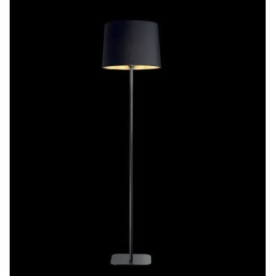 LAMPADA DA TERRA PIANTANA DI COLORE NERO OPACO CON PARALUME NERO INTERNO ORO CRISTALENSI - Cristalensi Shop Online
