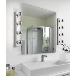 THEATRO APPLIQUE DA SPECCHIO IN METALLO CROMATO CON 4 LAMPADINE A VISTA IP44 LARGHEZZA CM 55 TRIO LIGHTING - Cristalensi Shop On