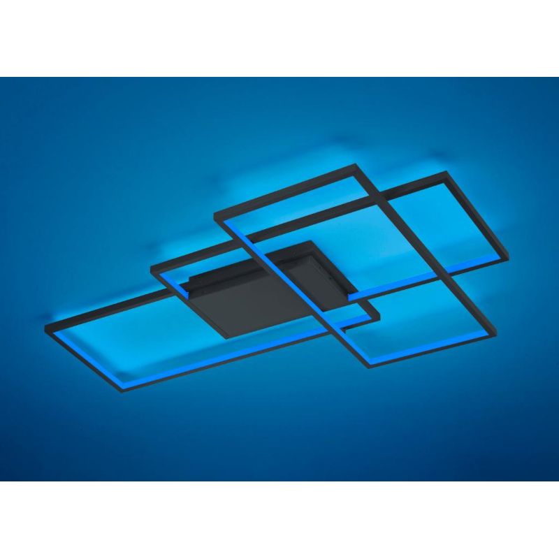 PLAFONIERA GRANDE LED 40W RGB 3000K-6000K CON TELECOMANDO COLORE ANTRACITE O NICHEL DIMMERABILE TRIO LIGHTING - Cristalensi Shop