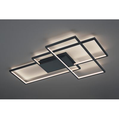 PLAFONIERA GRANDE LED 40W RGB 3000K-6000K CON TELECOMANDO COLORE ANTRACITE O NICHEL DIMMERABILE TRIO LIGHTING - Cristalensi Shop