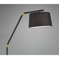 TRACY PIANTANA MODERNA IN METALLO NERO CON INSERTI ORO E PARALUME IN TESSUTO TRIO LIGHTING - Cristalensi Shop Online 2