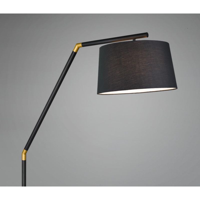 TRACY PIANTANA MODERNA IN METALLO NERO CON INSERTI ORO E PARALUME IN TESSUTO TRIO LIGHTING - Cristalensi Shop Online