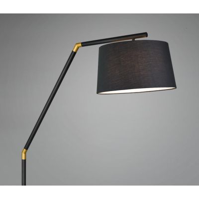 TRACY PIANTANA MODERNA IN METALLO NERO CON INSERTI ORO E PARALUME IN TESSUTO TRIO LIGHTING - Cristalensi Shop Online