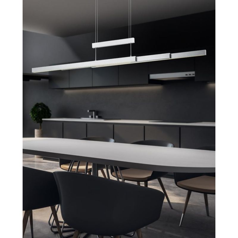 TRAJAN SOSPENSIONE ALLUNGABILE LED 54W LUCE 2700-5000K DIMMERABILE 3 FINITURE COLORE MODERNA TRIO LIGHTING - Cristalensi Shop On