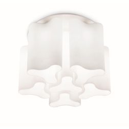 PLAFONIERA IN VETRO SOFFIATO BIANCO LATTE O FUME' DIAMETRO 56 MODERNA CRISTALENSI - Cristalensi Shop Online 2