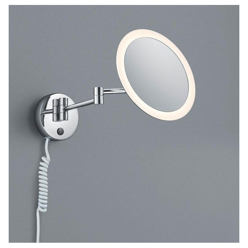 VIEW APPLIQUE DA BAGNO PER TRUCCO CON SPECCHIO ROTONDO IP44 CON LENTE DI INGRANDIMENTO LED 3W TRIO LIGHTING - Cristalensi Shop O