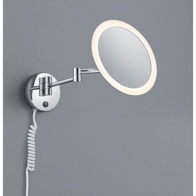 VIEW APPLIQUE DA BAGNO PER TRUCCO CON SPECCHIO ROTONDO IP44 CON LENTE DI INGRANDIMENTO LED 3W TRIO LIGHTING - Cristalensi Shop O