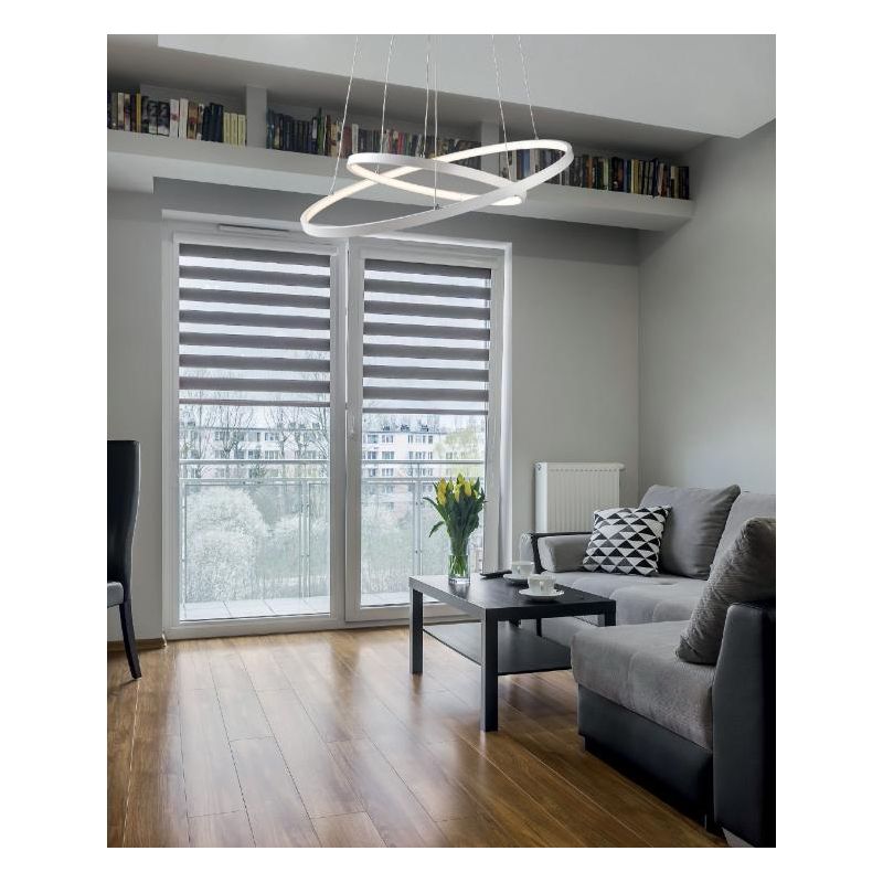 ANELLI 2 SOSPENSIONE A LAMPADARIO MODERNO DI COLORE BIANCO LED 32W 3000K DI ILLUMINANDO Illuminando - Cristalensi Shop Online