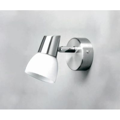ARES 1 FARETTO SPOT ORIENTABILE IN METALLO FINITURA NICHEL CON DIFFUSORE IN VETRO Illuminando - Cristalensi Shop Online