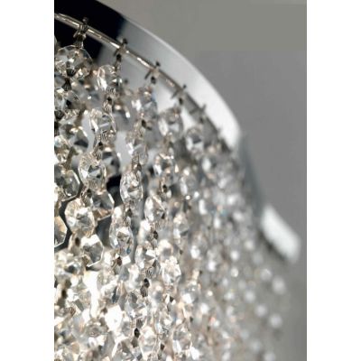 BELIZE SOSPENSIONE IN METALLO CROMATO E PENDAGLIERIA IN CRISTALLO Illuminando - Cristalensi Shop Online