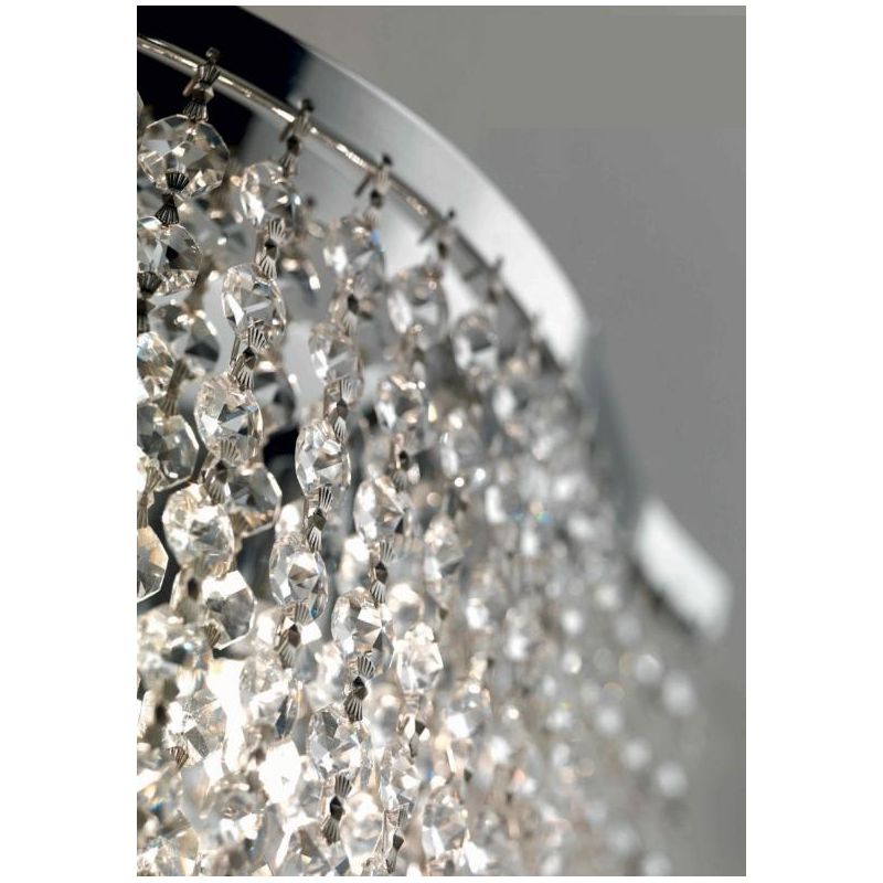 BELIZE SOSPENSIONE IN METALLO CROMATO E PENDAGLIERIA IN CRISTALLO Illuminando - Cristalensi Shop Online