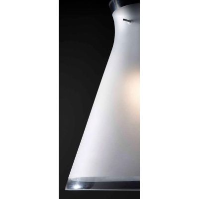 BILLY PICCOLA SOSPENSIONE IN VETRO SOFFIATO DIAMETRO 12 CM SABBIATA BORDO TRASPARENTE Illuminando - Cristalensi Shop Online