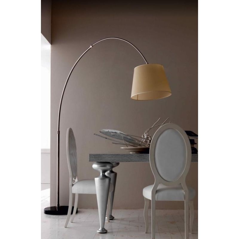 BOING PIANTANA AD ARCO DIAMETRO CM 35 IN METALLO NICHEL SPAZZOLATO CON PARALUME Illuminando - Cristalensi Shop Online