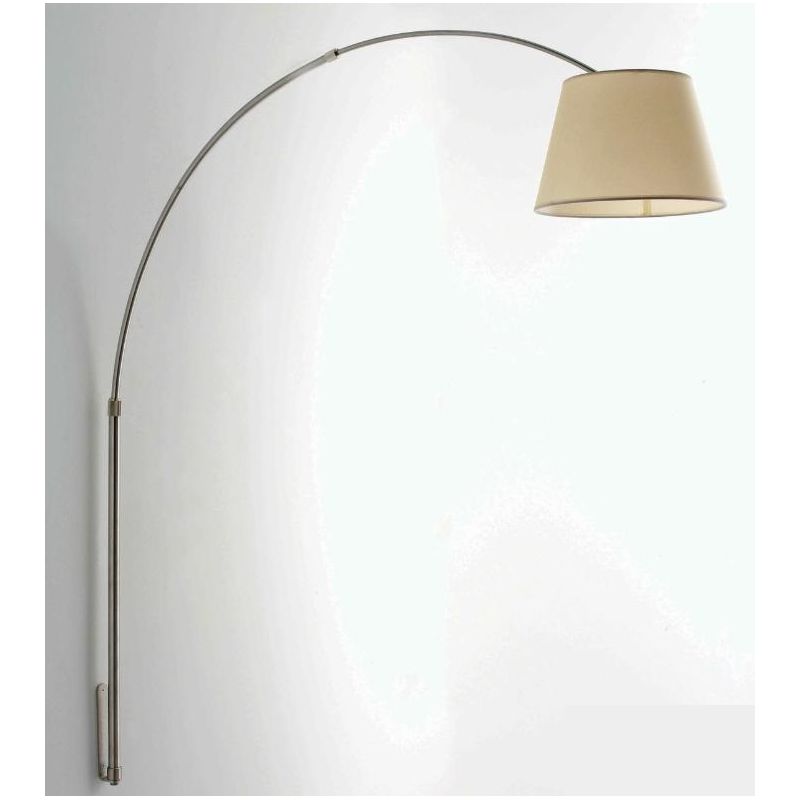 BOING LAMPADA DA PARETE AD ARCO DIAMETRO CM 35 IN METALLO NICHEL SPAZZOLATO CON PARALUME Illuminando - Cristalensi Shop Online