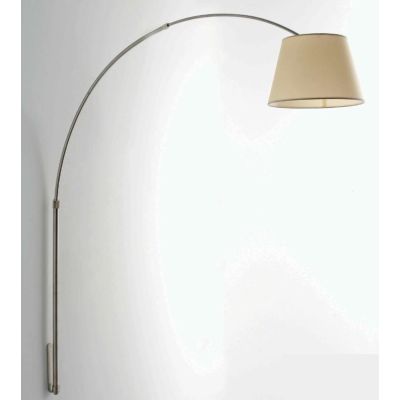 BOING LAMPADA DA PARETE PIANTANA AD ARCO IN METALLO NICHEL SPAZZOLATO PARALUME PERGAMENA Illuminando - Cristalensi Shop Online