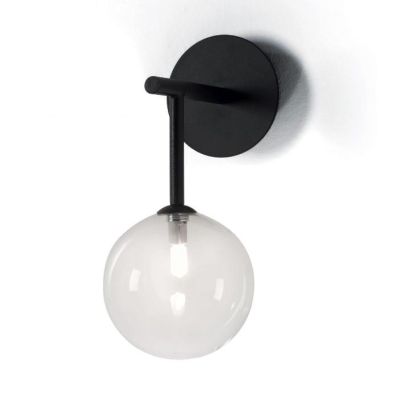 BOLLE 1 LAMPADA DA PARETE MODERNA IN METALLO NERO O ORO CON SFERA IN VETRO Illuminando - Cristalensi Shop Online