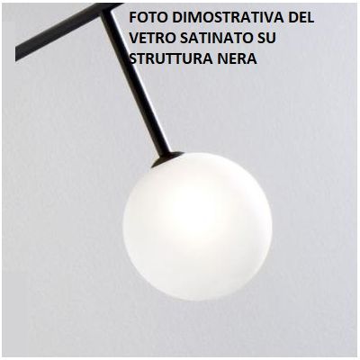 BOLLE 1 LAMPADA DA PARETE MODERNA IN METALLO NERO O ORO CON SFERA IN VETRO Illuminando - Cristalensi Shop Online