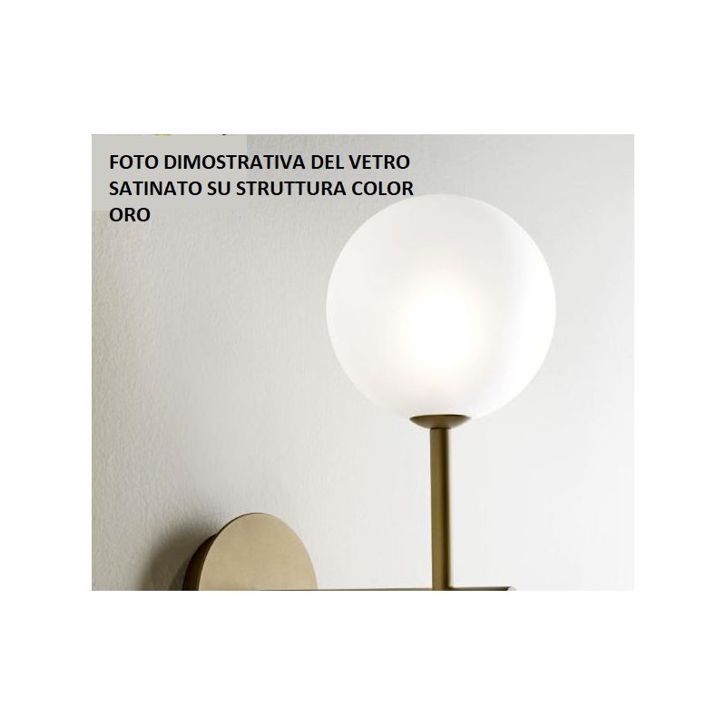 BOLLE LAMPADA DA TAVOLO MODERNA IN METALLO NERO O ORO OPACO CON SFERA IN VETRO Illuminando - Cristalensi Shop Online