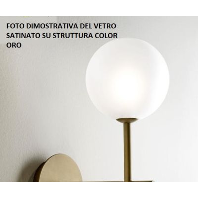 BOLLE LAMPADA DA TAVOLO MODERNA IN METALLO NERO O ORO OPACO CON SFERA IN VETRO Illuminando - Cristalensi Shop Online