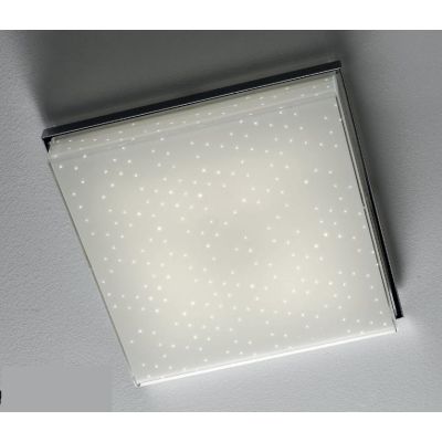 BRILLA PLAFONIERA MEDIA LED INTEGRATO EFFETTO CIELO STELLATO MONTATURA CROMO LUCIDA Illuminando - Cristalensi Shop Online