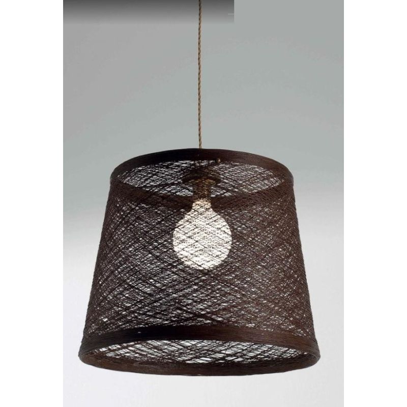 CORDA SOSPENSIONE GRANDE IN CORDA COLORATA DI MARRONE O BIANCO Illuminando - Cristalensi Shop Online