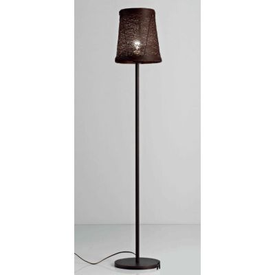 CORDA LAMPADA DA TERRA PICCOLA CON PARALUME IN CORDA INCOLLATA MARRONE O BIANCA Illuminando - Cristalensi Shop Online