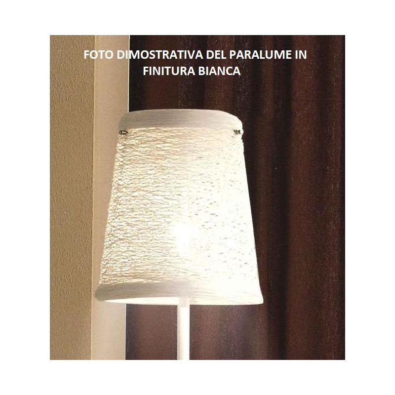 CORDA LAMPADA DA TERRA PICCOLA CON PARALUME IN CORDA INCOLLATA MARRONE O BIANCA Illuminando - Cristalensi Shop Online