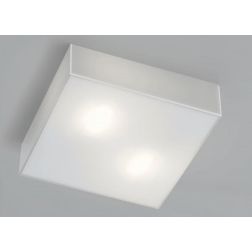 CUBIC PLAFONIERA PICCOLA 30x30 CM IN VETRO BIANCO LATTE LUCIDO Illuminando - Cristalensi Shop Online 2