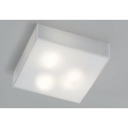 CUBIC PLAFONIERA MEDIA 40X40 CM IN VETRO BIANCO LATTE LUCIDO DI ILLUMINANDO Illuminando - Cristalensi Shop Online 2