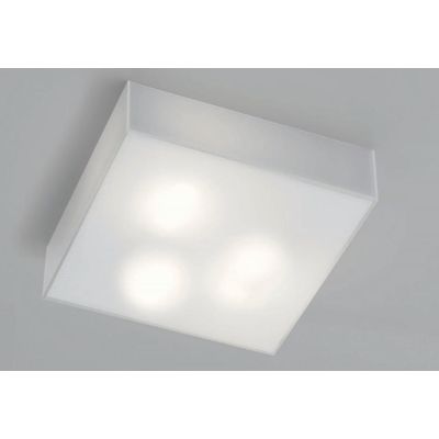 CUBIC PLAFONIERA MEDIA 40X40 CM IN VETRO BIANCO LATTE LUCIDO DI ILLUMINANDO Illuminando - Cristalensi Shop Online