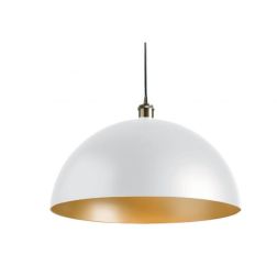 CUPOLA SOSPENSIONE CLASSICA IN METALLO BIANCO NERO O BRONZO CON INTERNO ORO D50 DI ILLUMINANDO Illuminando - Cristalensi Shop On 2