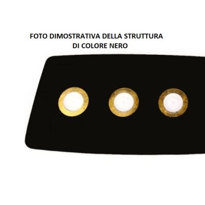 DEMETRA 3 NERA PLAFONIERA APPLIQUE IN METALLO NERO 8 COLORI CERCHI LAMPADINE SOSTITUIBILI Illuminando - Cristalensi Shop Online