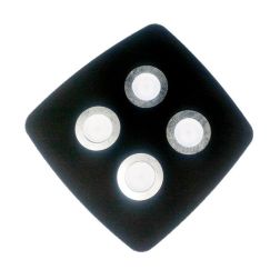 DEMETRA 4 NERA PLAFONIERA APPLIQUE IN METALLO NERO 8 COLORI CERCHI LAMPADINE SOSTITUIBILI Illuminando - Cristalensi Shop Online