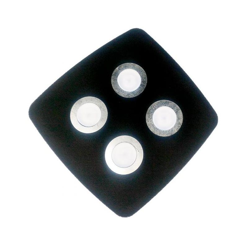 DEMETRA 4 NERA PLAFONIERA APPLIQUE IN METALLO NERO 8 COLORI CERCHI LAMPADINE SOSTITUIBILI Illuminando - Cristalensi Shop Online