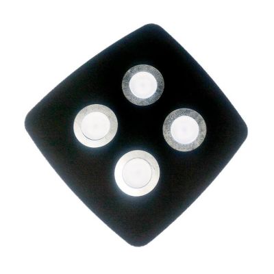 DEMETRA 4 NERA PLAFONIERA APPLIQUE IN METALLO NERO 8 COLORI CERCHI LAMPADINE SOSTITUIBILI Illuminando - Cristalensi Shop Online