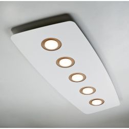 DEMETRA 5 BIANCA PLAFONIERA RETTANGOLARE 8 COLORI DI ANELLI A SCELTA DI ILLUMINANDO Illuminando - Cristalensi Shop Online 2