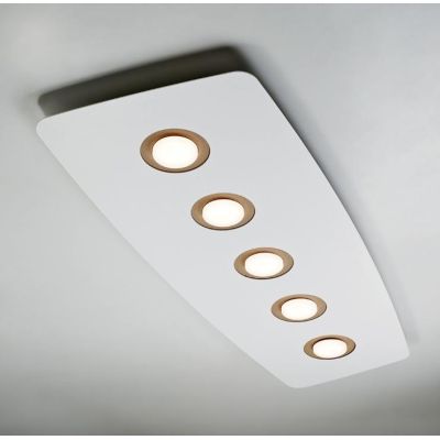 DEMETRA 5 BIANCA PLAFONIERA RETTANGOLARE 8 COLORI DI ANELLI A SCELTA DI ILLUMINANDO Illuminando - Cristalensi Shop Online