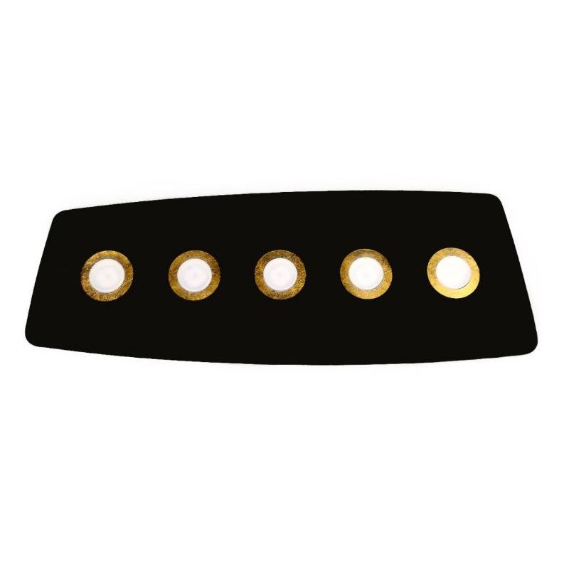 DEMETRA 5 NERA PLAFONIERA APPLIQUE IN METALLO NERO 8 COLORI CERCHI LAMPADINE SOSTITUIBILI Illuminando - Cristalensi Shop Online