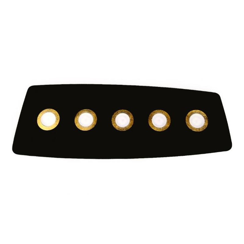 DEMETRA 5 NERA PLAFONIERA APPLIQUE IN METALLO NERO 8 COLORI CERCHI LAMPADINE SOSTITUIBILI Illuminando - Cristalensi Shop Online