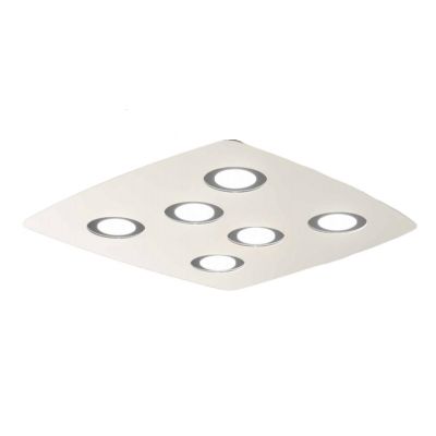 DEMETRA 6 BIANCA PLAFONIERA SQUADRATA 60X60 IN METALLO BIANCO 8 COLORI CERCHI LAMPADINE SOSTITUIBILI Illuminando - Cristalensi S
